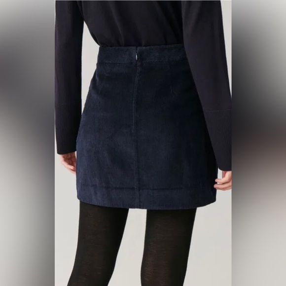 NWT, COS, Navy Blue Corduroy Mini Skirt w/ Pockets, Size 6 - Picture 6 of 9